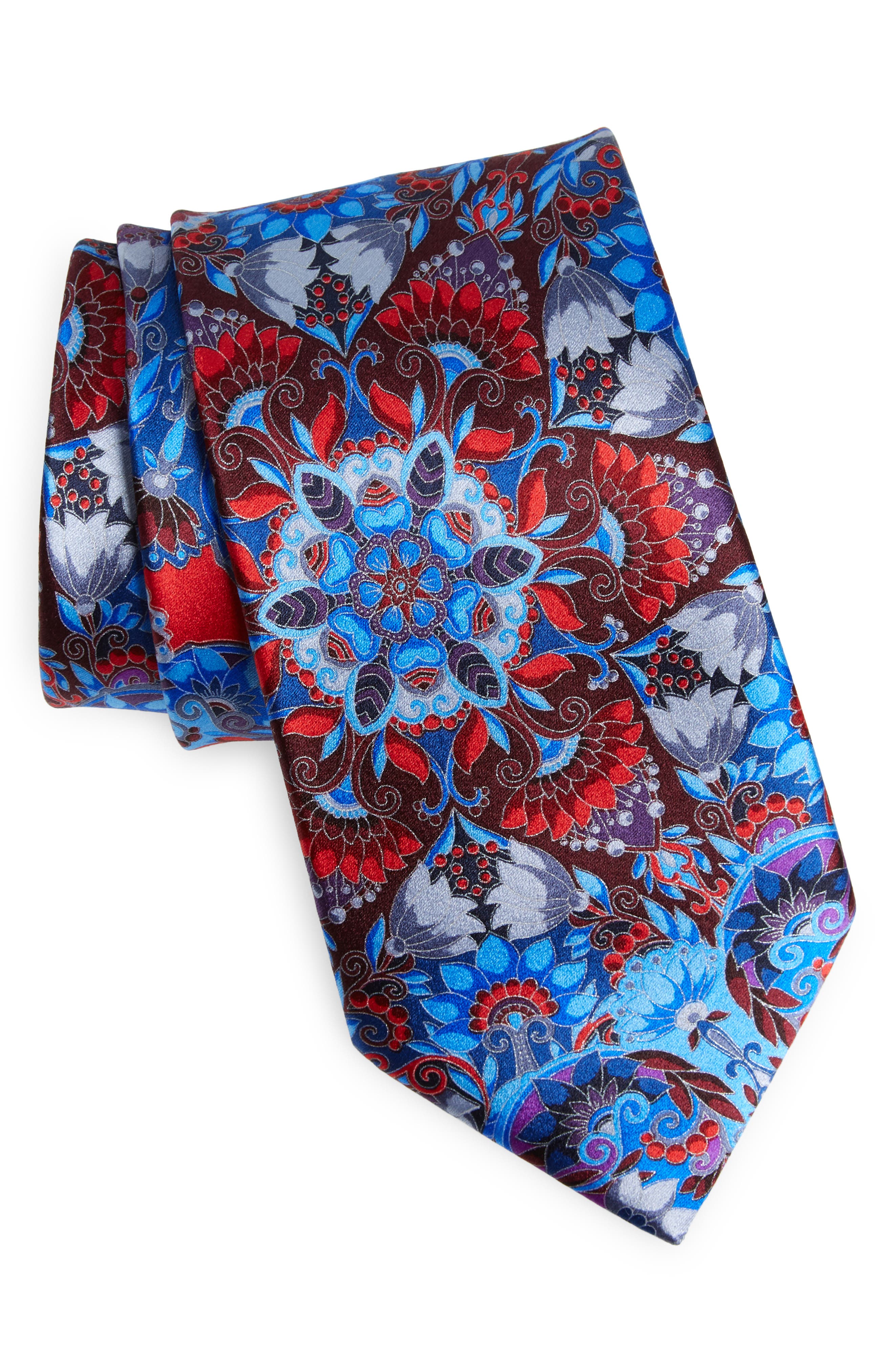 Zegna Patterned-jacquard Silk Tie in Blue for Men