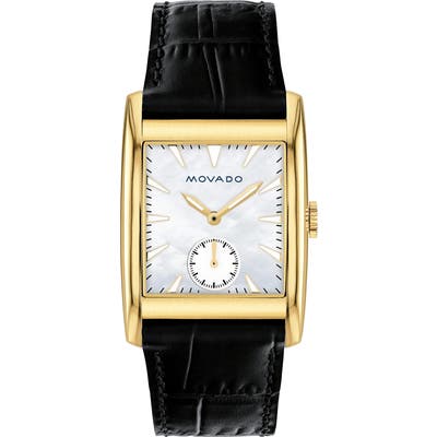 Movado Heritage Leather Strap Watch,