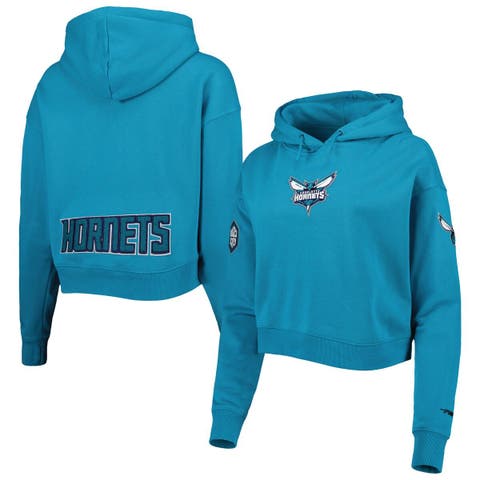 Women's Pro Standard Teal Charlotte Hornets Classic Fleece Cropped Pullover Hoodie