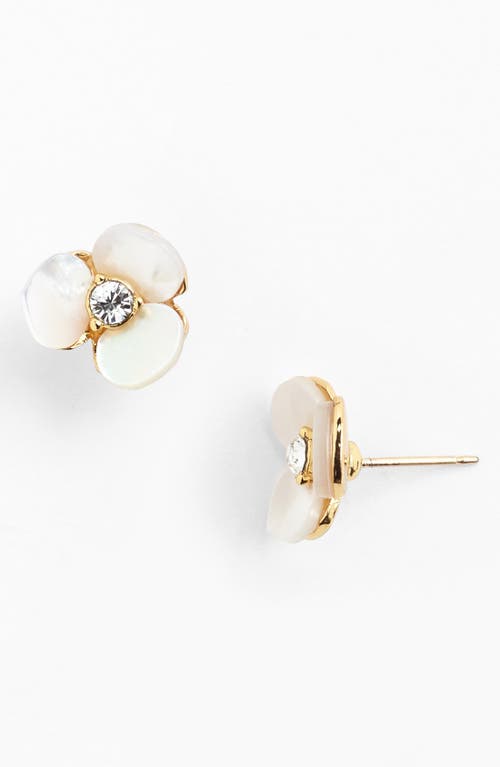 Kate Spade New York disco pansy stud earrings in Cream/Clear/Gold at Nordstrom