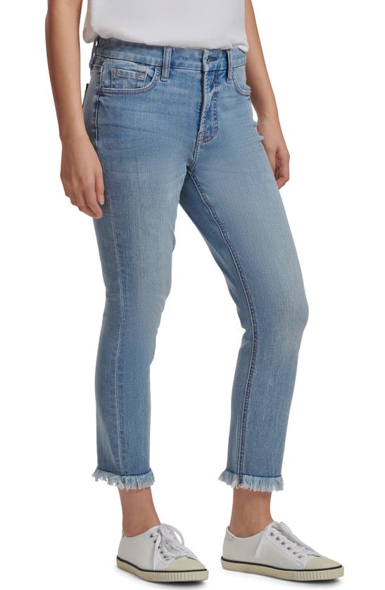 Shop Jen7 By 7 For All Mankind Fray Hem Crop Skinny Jeans In Victoria Broken Twill
