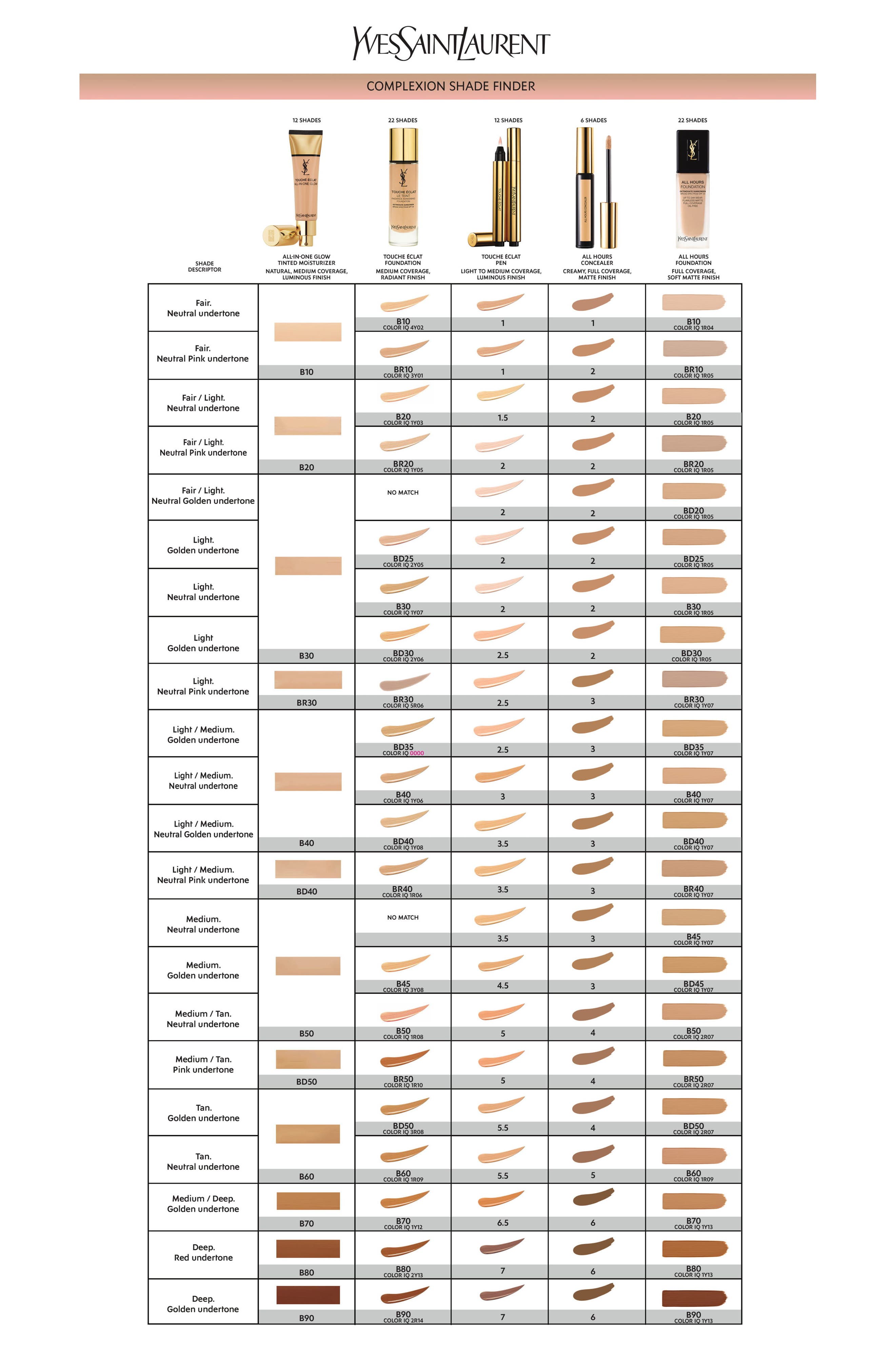 All Hours Ysl Foundation Color Match Yves Saint Laurent All Hours