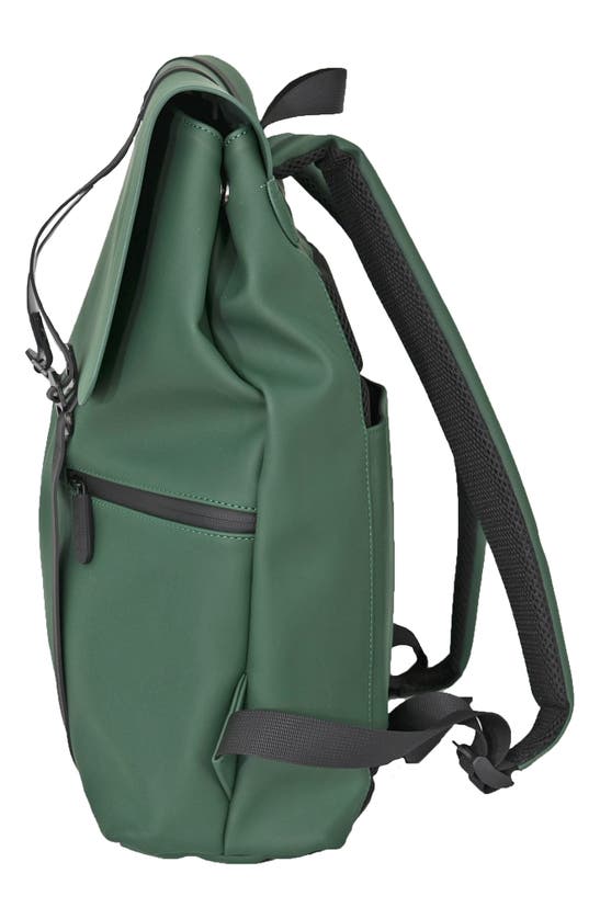 Duchamp Foldover Rubberized Backpack In Dark Green
