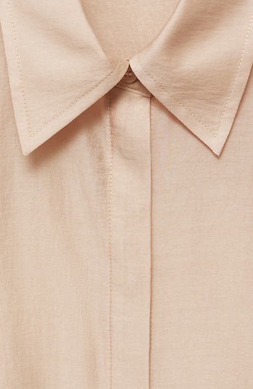 Mango Satin Shirt In Beige