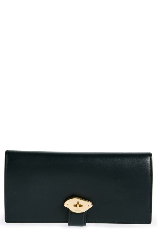 Mulberry Lana Long High Gloss Leather Bifold Wallet In Black