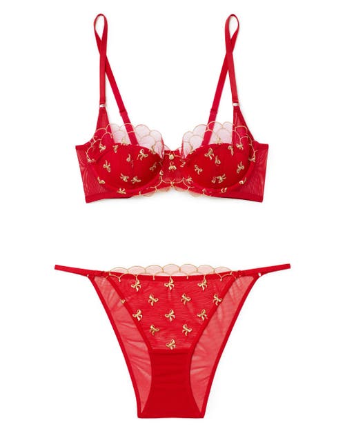 Adore Me Bettie Contour Balconette Bra In Dark Red