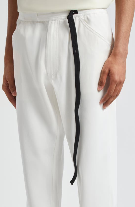 Shop 4sdesigns Steve Drawstring Waist Pants In Off White