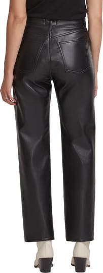+ NET SUSTAIN 90s Pinch Waist leather-blend straight-leg pants