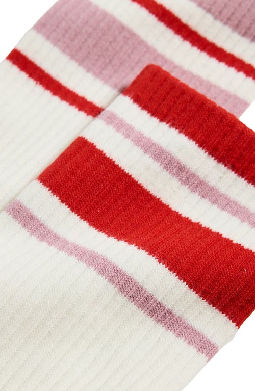 Stems Mix & Match Cotton Blend Crew Socks In Ivory/ Red
