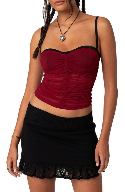 Red Azalea Ruffle Maxi Skirt + Ribbon Cami Co-ord