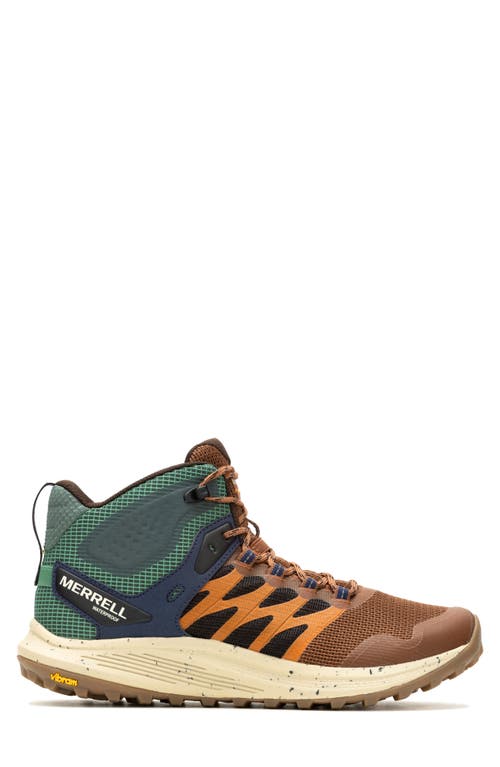 Merrell Nova 3 Waterproof Mid Top Hiking Boot In Nutshell/papaya
