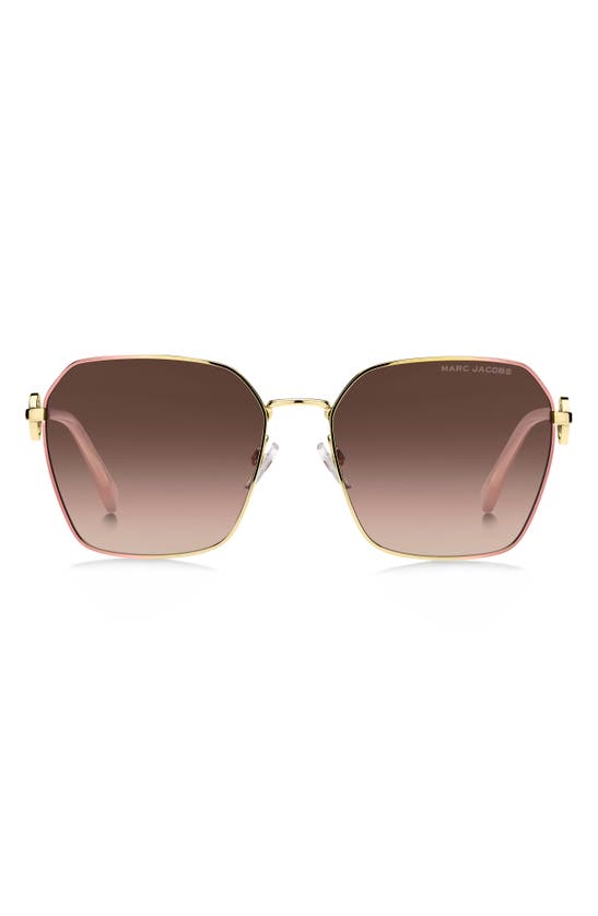Marc Jacobs 58mm Gradient Square Sunglasses In Brown