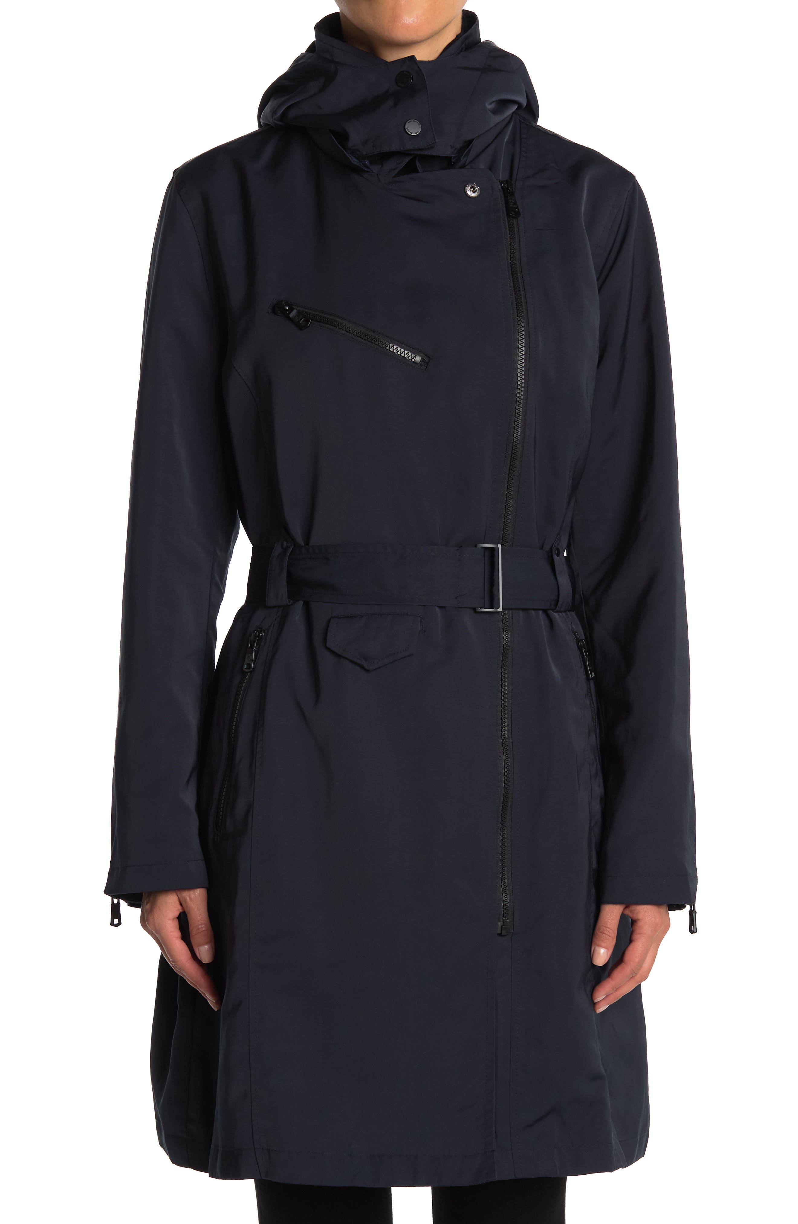 belted rain jacket