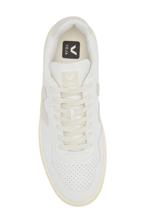 Shop Veja V-90 Leather Sneaker In Extra-white Natural