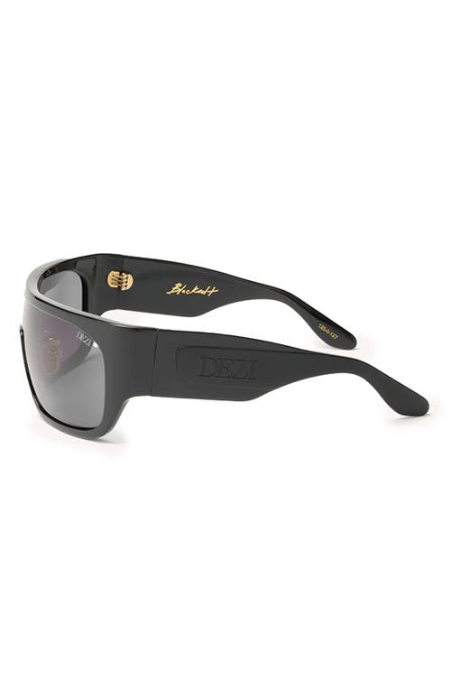 Shop Dezi Blockedt 125mm Oversize Shield Sunglasses In Black/blackout