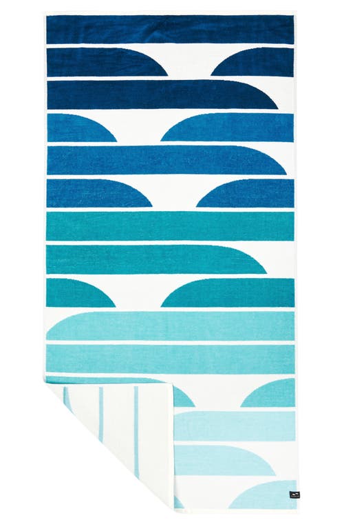 Slowtide Swell Premium Woven Quick Dry Beach Towel in Blue Tones