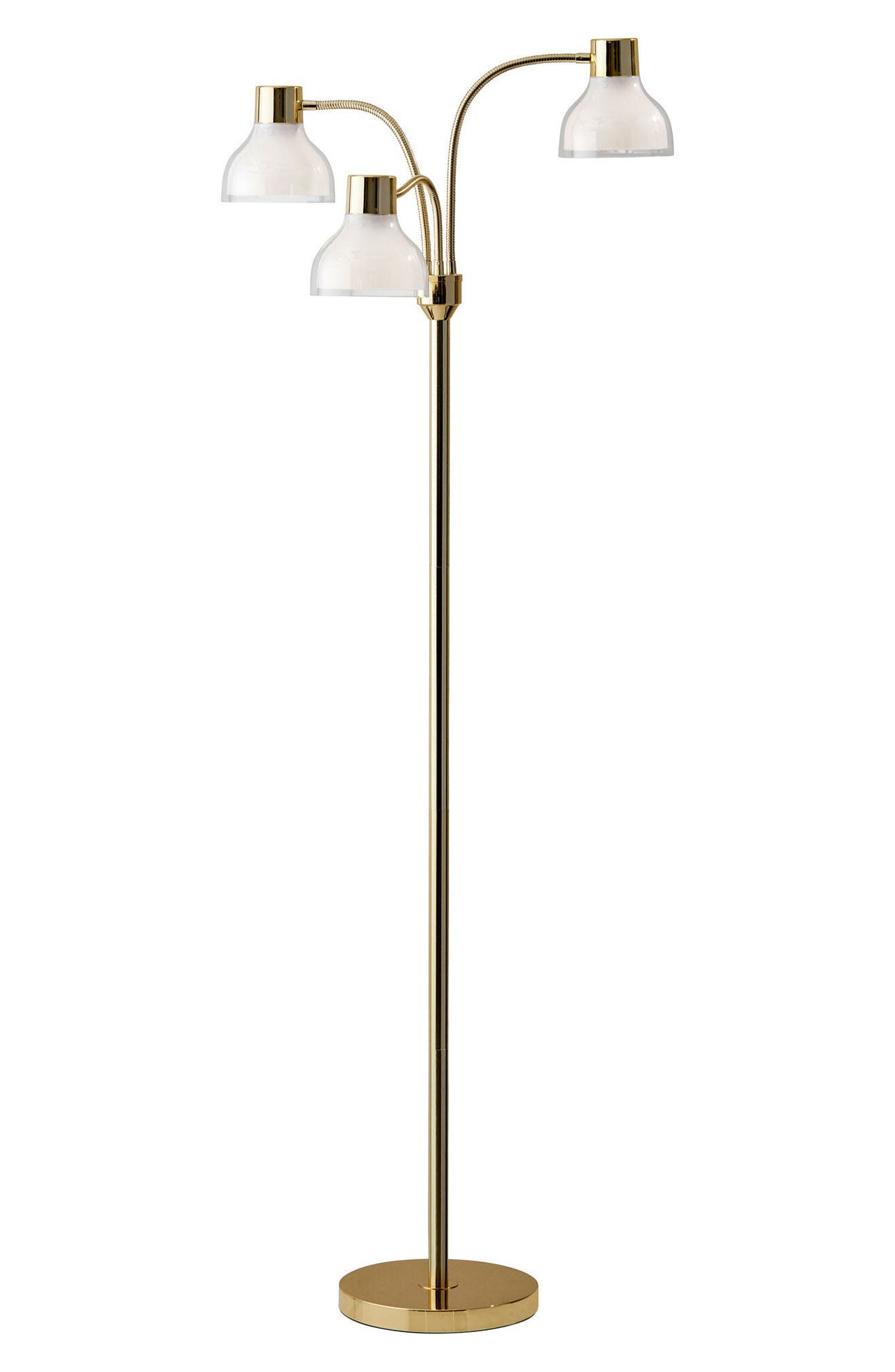 ADESSO LIGHTING Presley 3-Arm Floor Lamp in Shiny Gold 