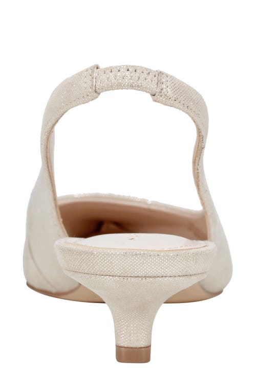 Marc Fisher Ltd Women's Posey Pointed Toe Slip On Slingback Pumps In Light Natural Shimmer