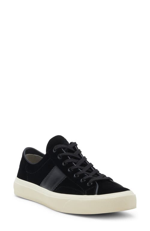 Tom Ford Cambridge Low Top Sneaker In Black/cream