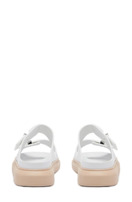 Shop Alexander Mcqueen Oversize Slide Sandal In Ivory/oat/silver