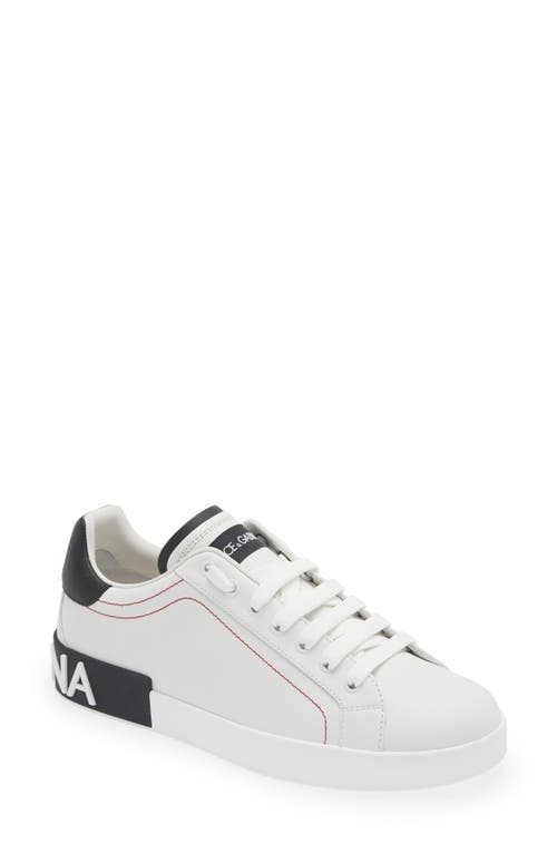 Dolce & Gabbana Dolce&gabbana Portofino Logo Spoiler Sneaker In White/black