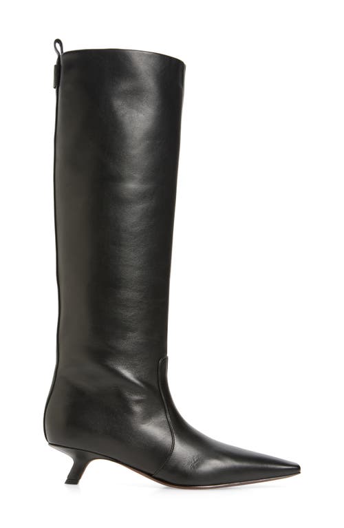 Brunello Cucinelli Leather Monili Comma-heel Ankle Boots In C101 Nero