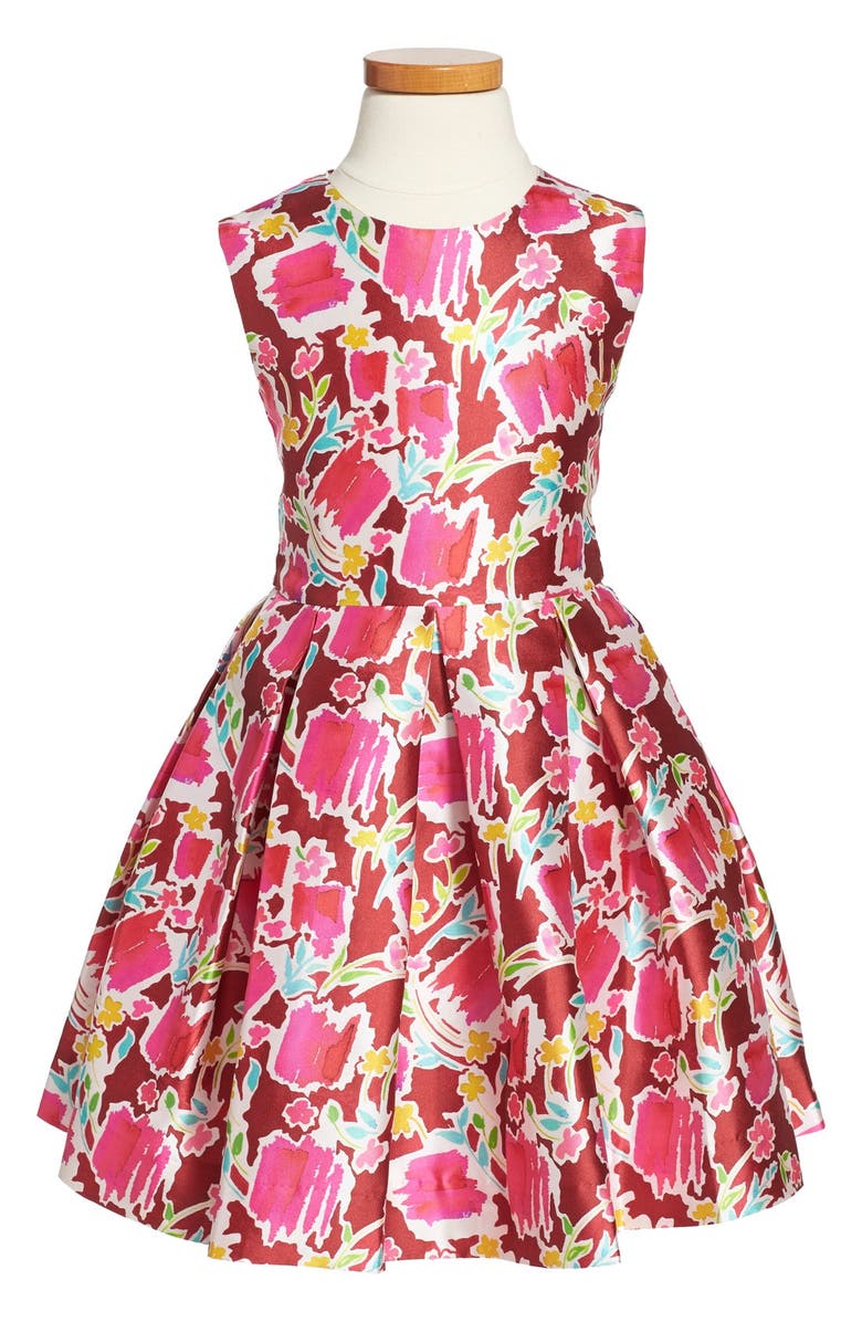 Oscar de la Renta Floral Print Party Dress (Little Girls & Big Girls ...