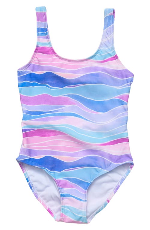 Snapper Rock Kids' Water Hues Tie Back One-Piece Swimsuit in Blue at Nordstrom, Size 4