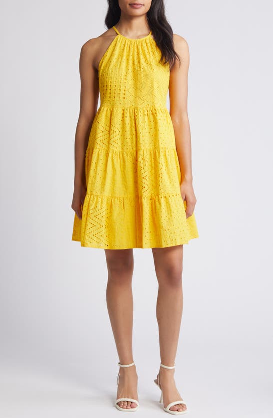 Shop Eliza J Float Tiered Dress In Yellow