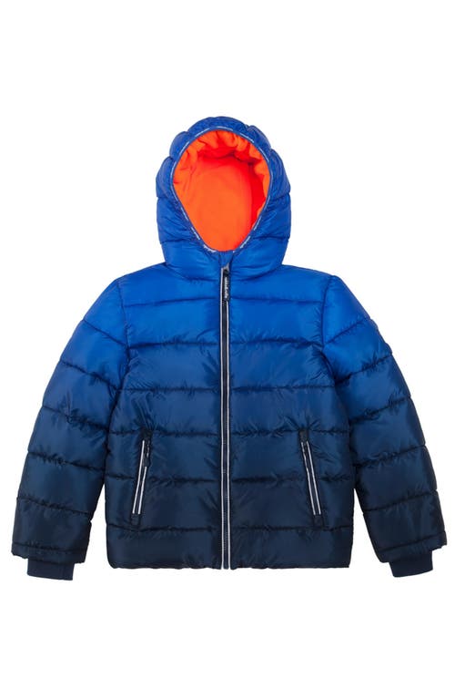 Rokka&rolla Kids' Heavyweight Fleece Lined Puffer Jacket In Blue Gradient