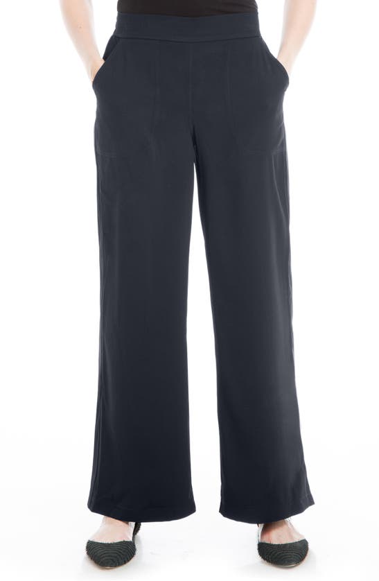 Max Studio Twill Ankle Slim Trousers In Dark Navy