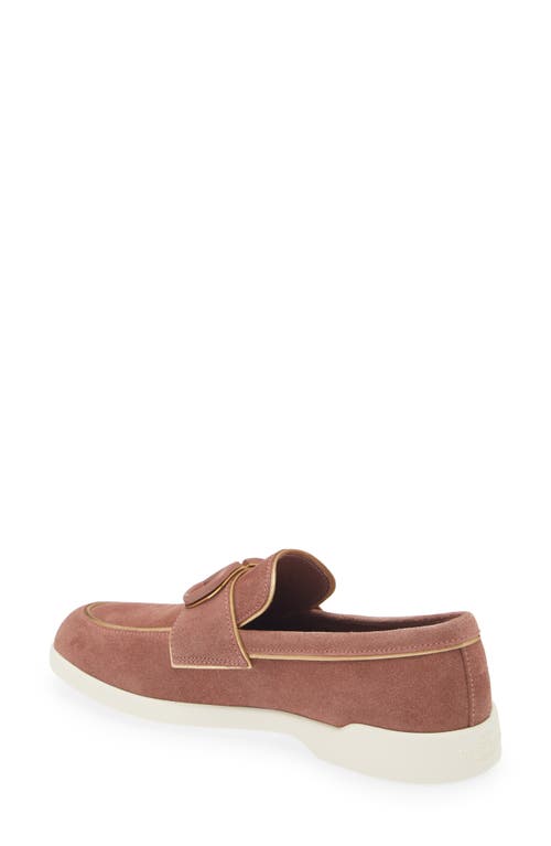 Shop Valentino Garavani Leisure Flows Loafer In Brownish Orange/antique Brass