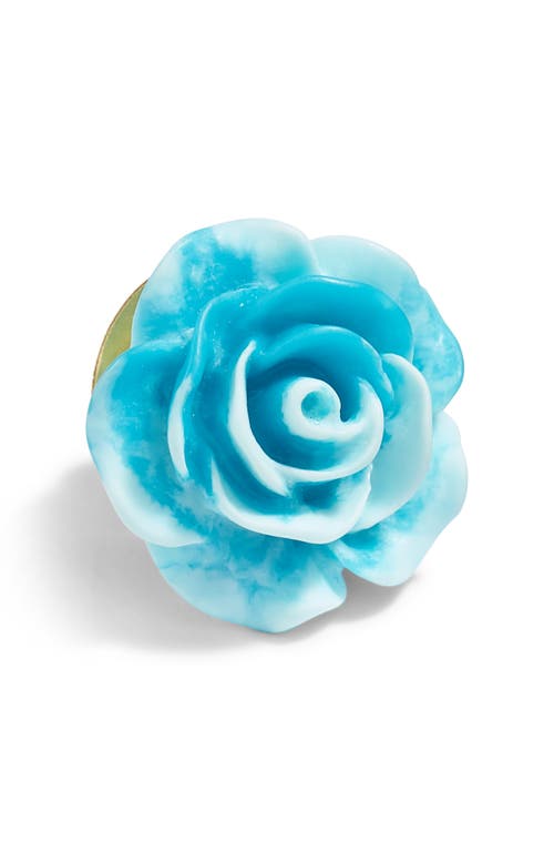 Tie Dye Flower Lapel Pin in Blue