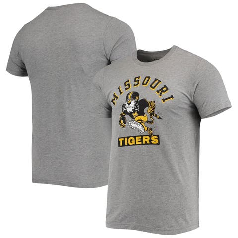 Men's Homefield Heathered Gray Missouri Tigers Vintage Football Tri ...