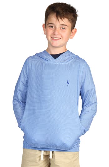 Tailorbyrd Kids' Stripe Performance Hoodie In Blue