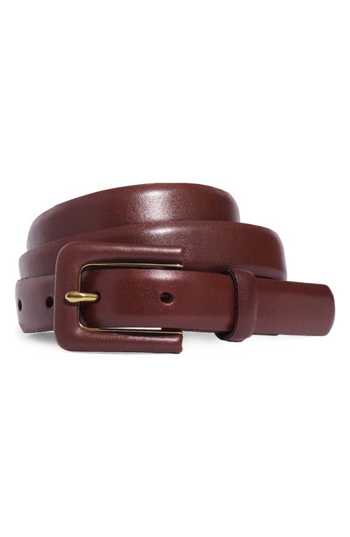 Madewell Covered Buckle Leather Belt in Pecan