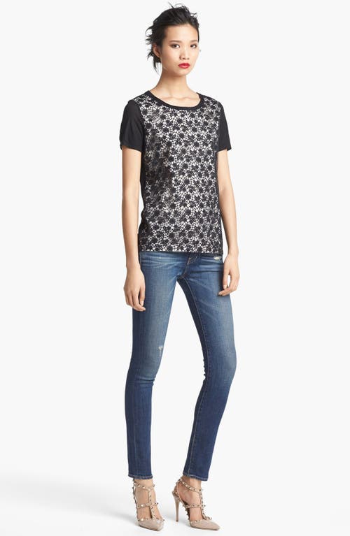 Red Valentino Macramé Lace Tee In Black