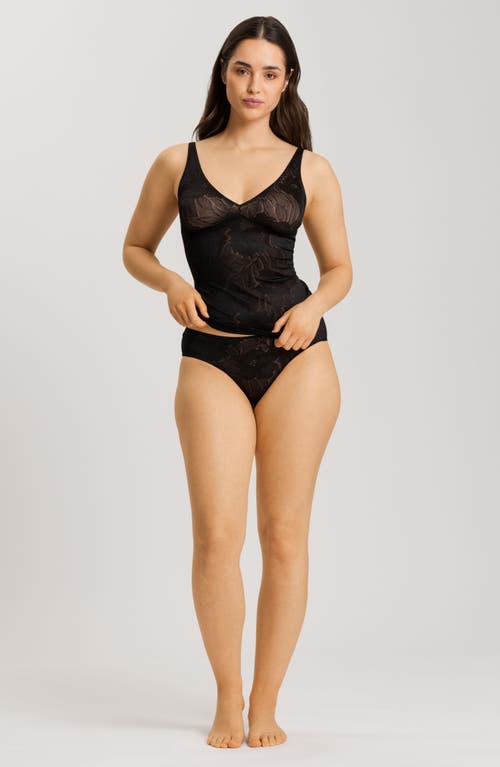 Shop Hanro Tina High Cut Lace Briefs In Black Beauty