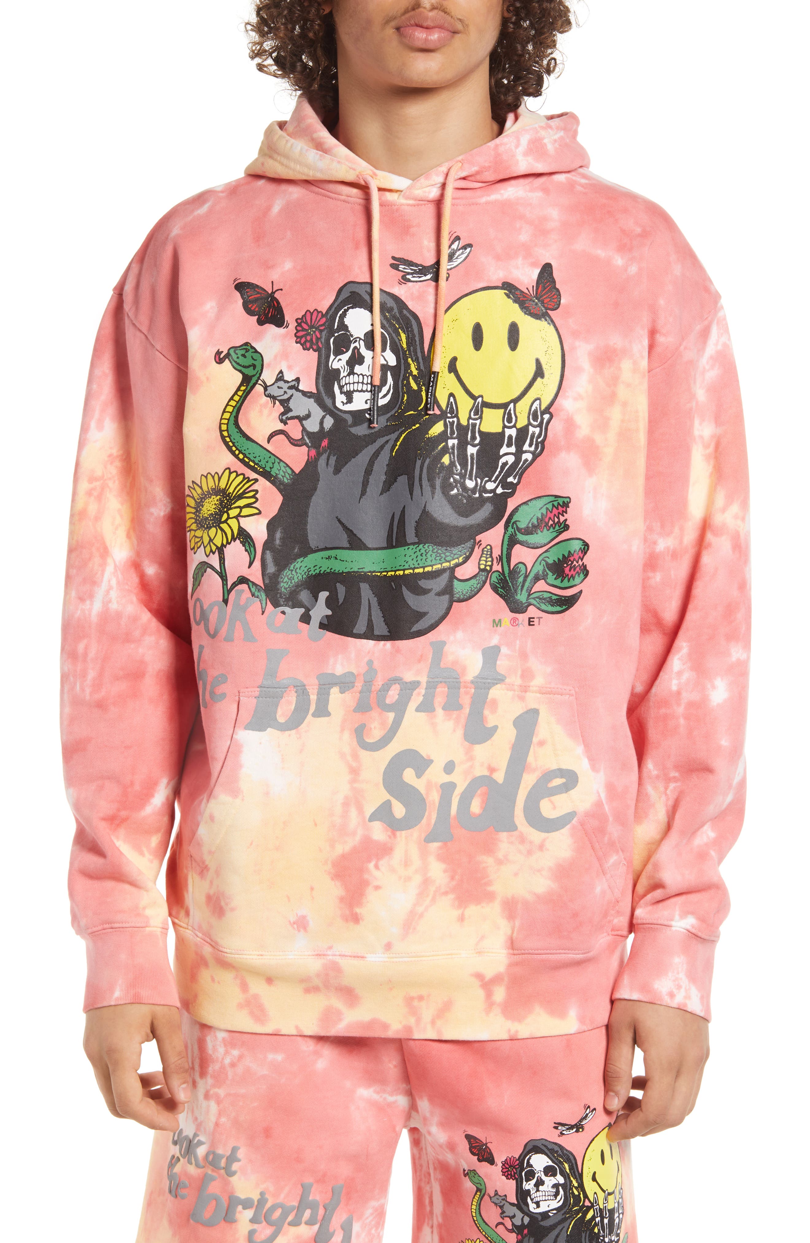 smiley tie dye hoodie