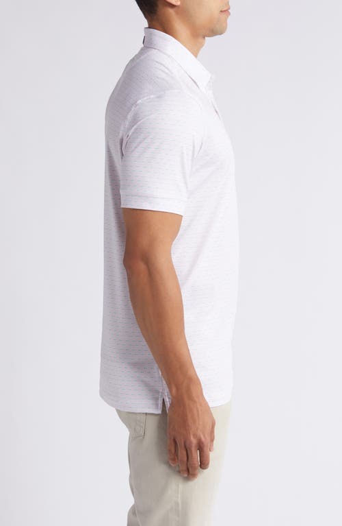 Mizzen + Main Mizzen+main Versa Trim Fit Print Performance Polo In True Pink Triple Dot