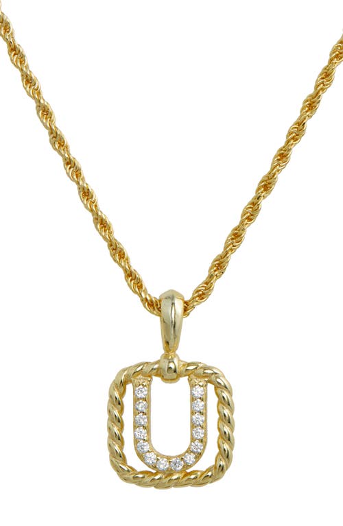 SAVVY CIE JEWELS Initial Pendant Necklace in Yellow-U at Nordstrom
