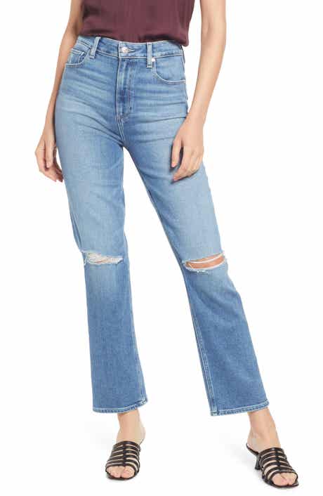 PAIGE Claudine High Waist Frayed Hem Flare Jeans | Nordstrom