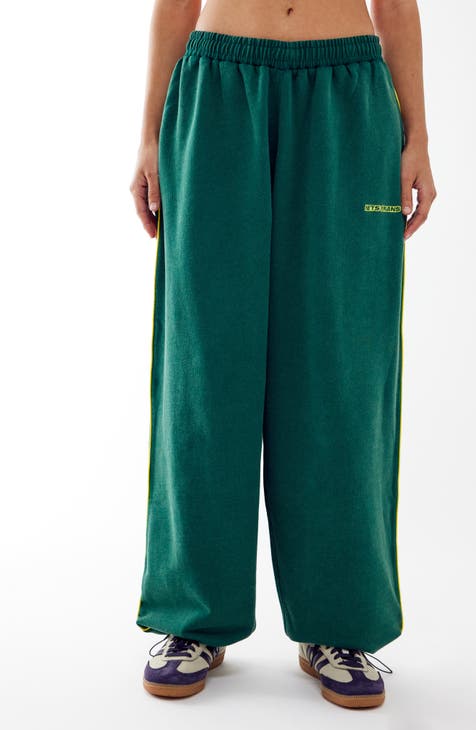 Forest green wide leg pants best sale