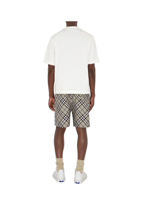 Burberry Beige Check Shorts In Lichen