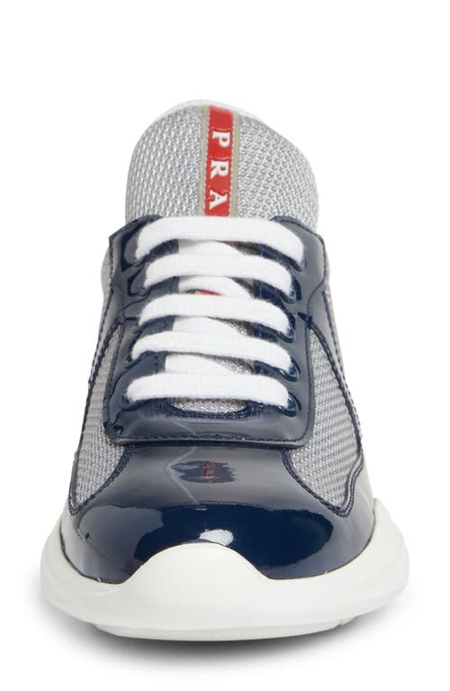 Prada Logo Details Casual Sneakers In Blue/grey