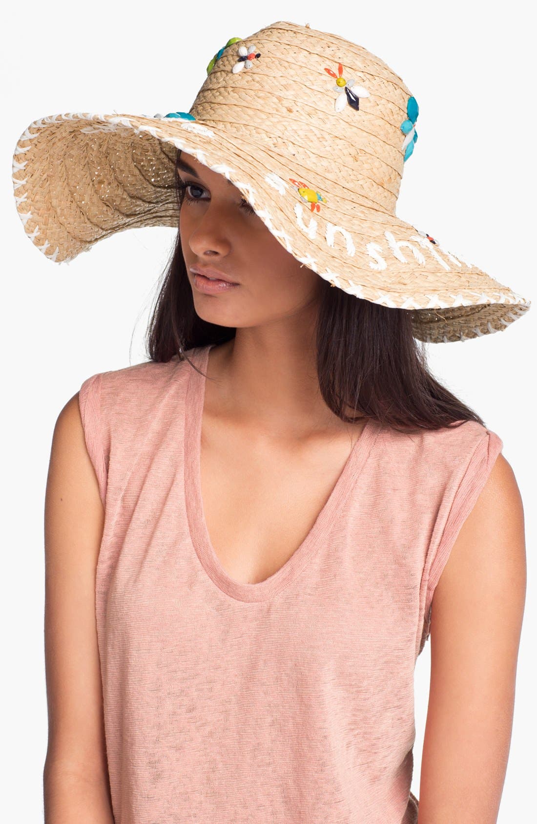 kate spade new york 'hello sunshine' raffia sun hat Nordstrom