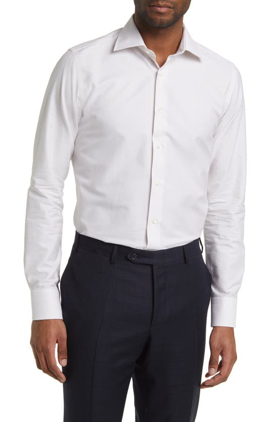 Canali Men's Cotton Dress Shirt In White