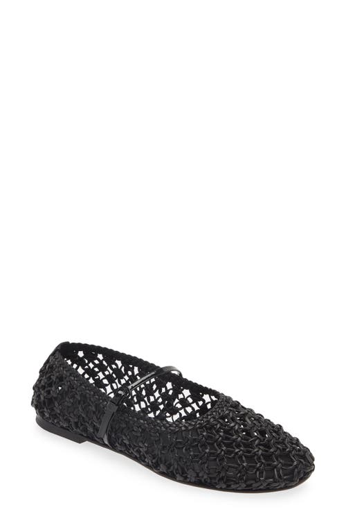 Shop Dear Frances Balla Weave Mary Jane Flat In Black Weave