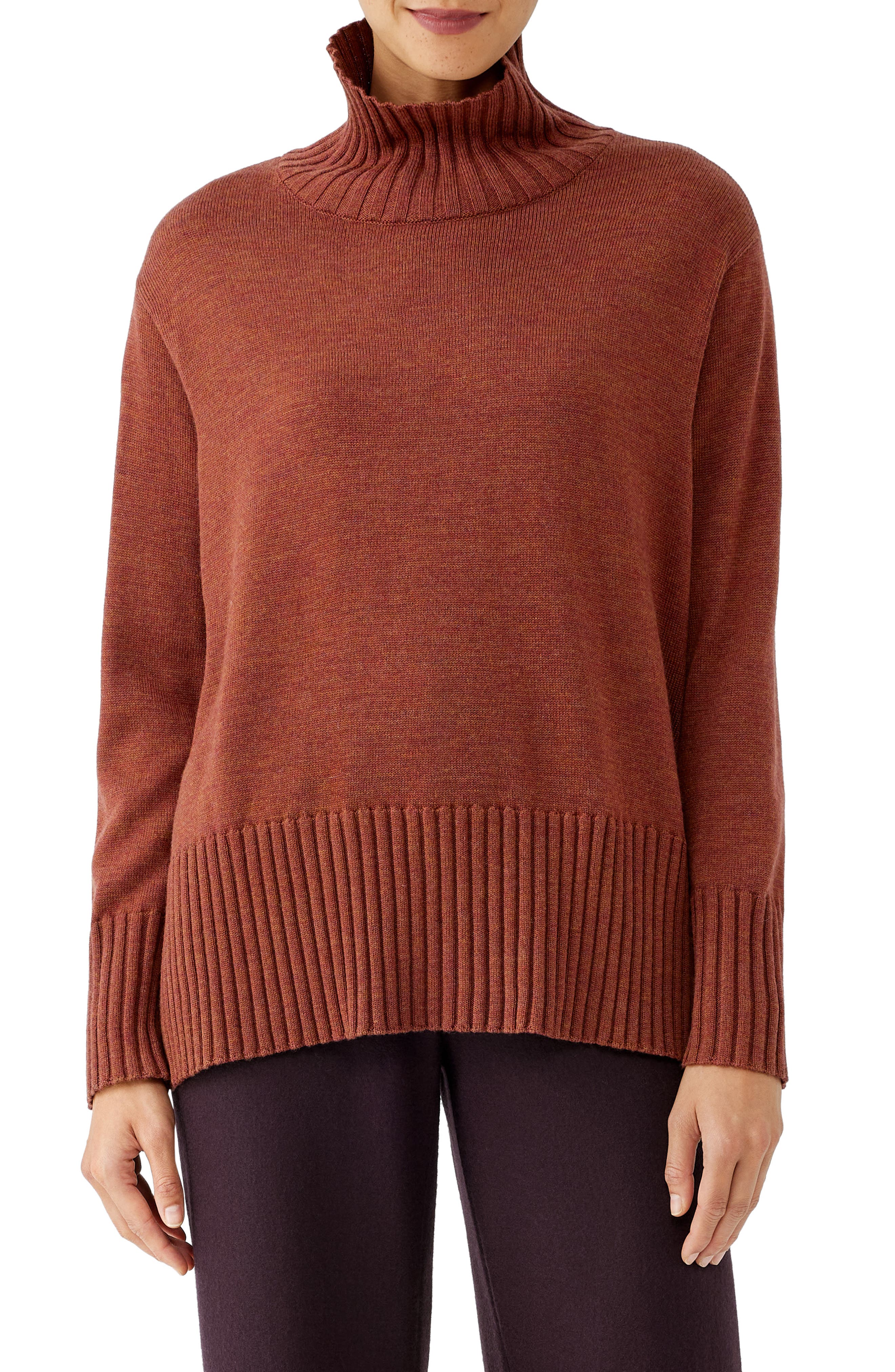 Eileen Fisher Wool Turtleneck Sweater 