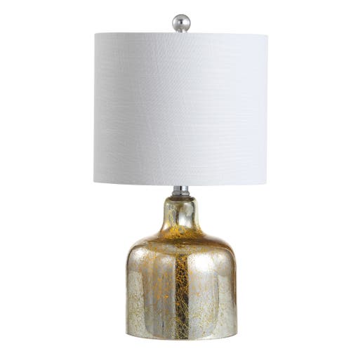 Jonathan Y Gemma Glass Bell Led Table Lamp In Gold